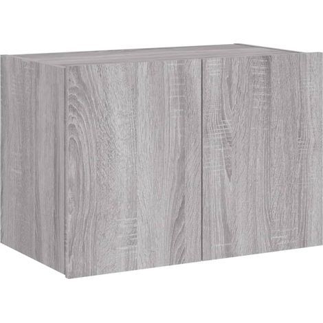 Mobile TV multimediale scaffale per televisione televisione buffet sala da pranzo soggiorno camera da letto a parete con luci LED sonoma 60 x 35 x 41 cm grigio 020028055