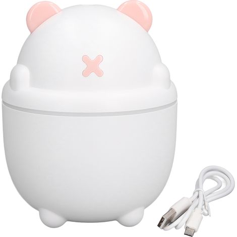 Humidificateur d'air de bureau 300 ml, mini humidificateur avec veilleuse blanche, humidificateur de voiture alimenté par USB (1/5)