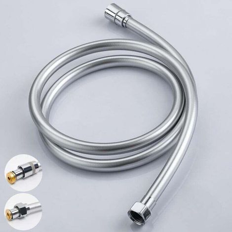 Flexible Douche Universel G1/2 Anti Torsion PVC Anti Corrosion Résistant à la Chaleur Chromé 2000 mm (1/4)