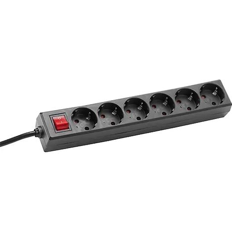 Bachmann Steckdosenleiste 6f. m.Winkelstecker sw 381.144S (1/2)