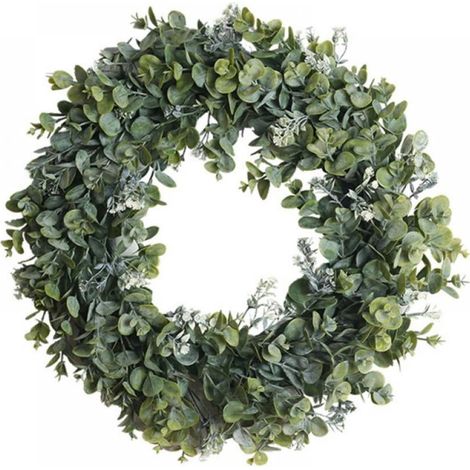 Guirlande De Fleurs Artificielles - Couronne Pendante En Vigne De Roses - Pour Porte Mur Ou Décoration De Mariage - Diamètre 45 Cm - 1 Pièce (1/5)