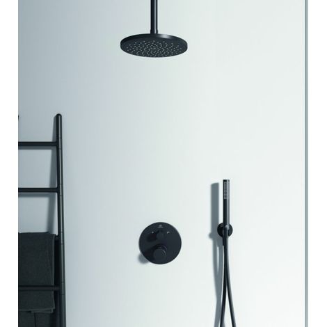 IS Badethermostat UP Ceratherm T100, Bausatz 2, Rosette d:163mm, Silk Black (1/5)
