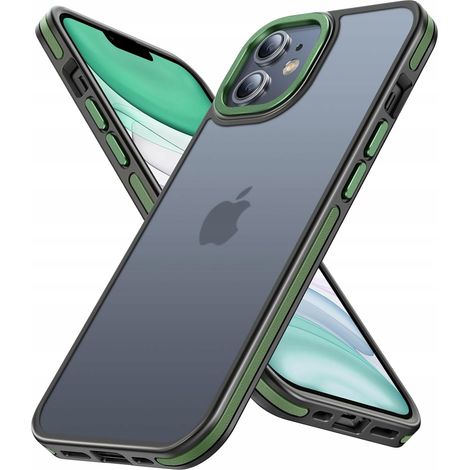 PuyaTeya iPhone 11 Stoßfeste Hülle, durchscheinend Schwarz/Grün (1/5)