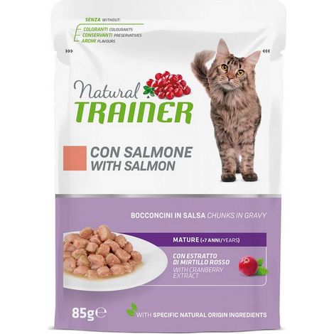 Natural Trainer Gatto Busta 85gr Mature Salmon