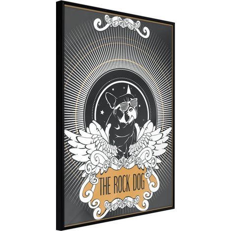 Affiche Murale Encadrée "Cool Bulldog" 30 x 42 cm Noir