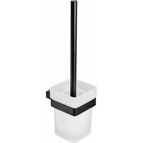 Brosse WC Murale Noire en Acier Inoxydable