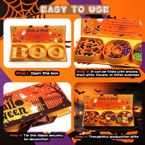 Boîte cadeau festive créative pour Halloween et Noël, boîte d’emballage pour friandises, snacks et petits cadeaux, accessoire pour décoration de fête (1/4)