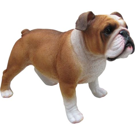 Dekofigur Bulldogge stehend 37 x 24 x 17 cm braun weiß Dekofigur