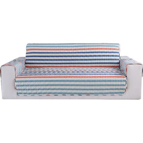Housse de canapé extensible pour fauteuil, protection anti-poussière en polyester rayé, lavable et antidérapante, style moderne (1/5)