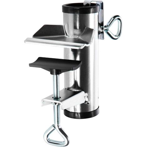 Support de parasol, pied de parasol pour balustrade, pied de parasol de table, pied de parasol de balcon, pied de parasol, pied de parasol de plage (argenté) (1/5)