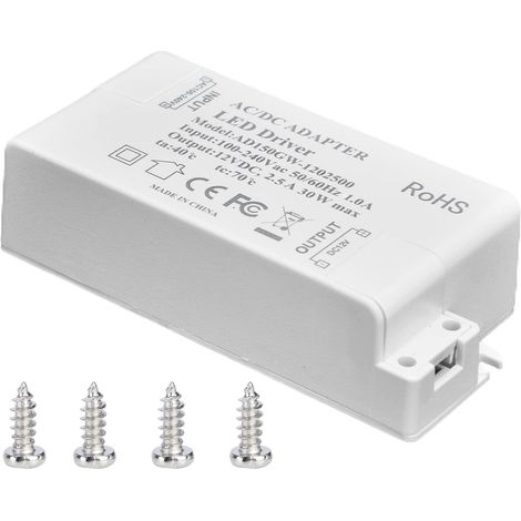 30W DC 12V 2.5a Driver LED, Tension constante sans transformateur de lumière LED pour les toilettes AC de salle de bain (1/5)