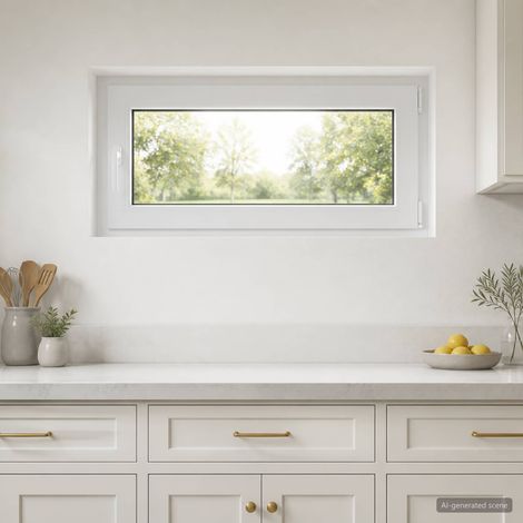 vidaXL Couleur intérieure de la fenêtre de sous-sol blanche RISOR (1/5)