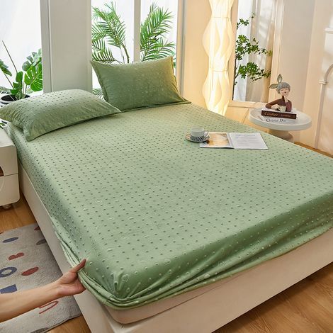 Matratzenbezug aus Samt, Tagesdecke aus Milchsamt, Matratzenschoner aus Kristallsamt, Matratzenauflage, Staubschutz-Set aus reiner Baumwolle (1/5)