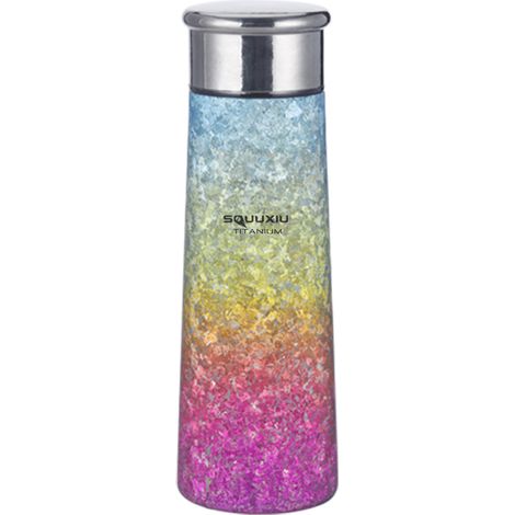 Bouteille d'eau de voyage isolée en métal léger, Double flacon sous vide, tasse en titane (1/5)
