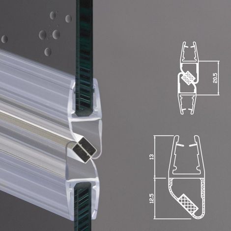 Guarnizione Magnetica Box Doccia Profilo Vetro 6mm 8mm EC-214