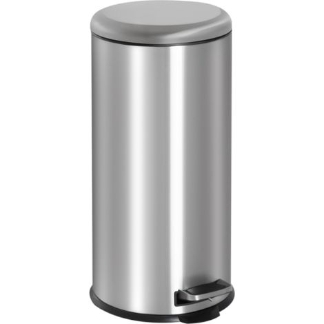 30L Stainless Steel Foot Pedal Bin with Lid for Kitchen Waste - Stylish Silver Rubbish Container