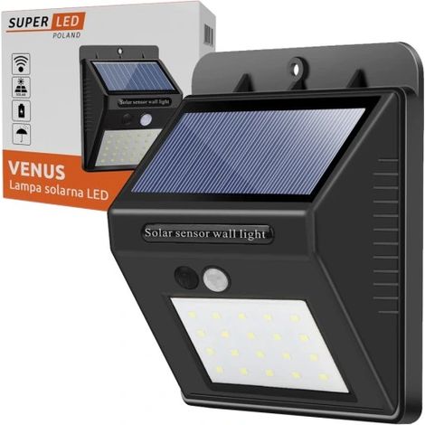 Farola solar LED SuperLED con sensor de movimiento y crepúsculo.