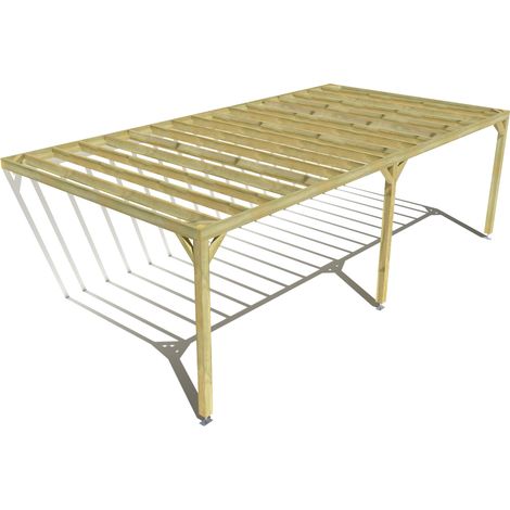 Pergola bois • 8m x 4m • adossée • sens profondeur • livraison comprise (1/3)