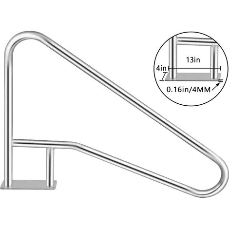 Poolhandlauf, 137 x 91,4 cm, 170 kg Tragfähigkeit, 304 Edelstahl, rutschfester Nylongriff, 4 mm Plattenstärke (1/5)