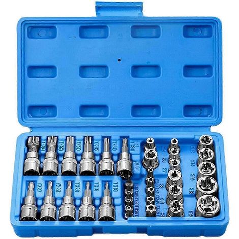 Coffret professionnel de 34 douilles Torx et E-Torx (entraînements 1/4", 3/8", 1/2", mâle/femelle, E-Torx) (1/5)