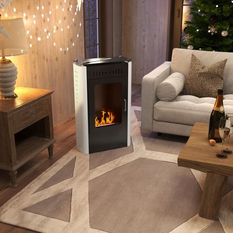 Cheminée poêle à éthanol avec réservoir 1,2L 3h de durée de combustion couverture 20 à 25 m² 50 x 27 x 82 centimètres noir (1/4)