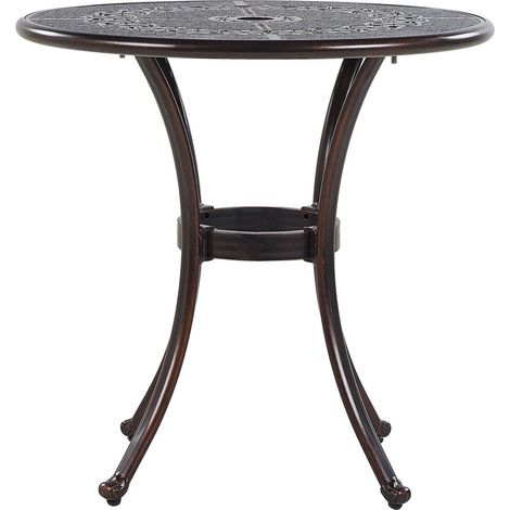 Mesa de comedor de jardín marrón aluminio redonda ø 65 cm estilo vintage Bovino