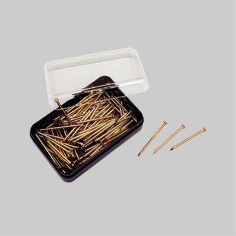 Chiodini per ganci per quadri ottonati 25 mm - scatolina 100 pezzi (15 confezioni)