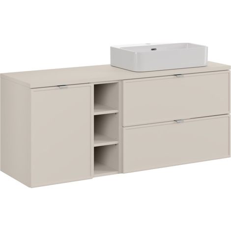Meuble sous vasque à poser 140 cm + 3 éléments - Sublima Cashmere - Livraison gratuite