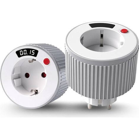 1 - Prise Minuteur - Programmateur Électrique - Minuterie 24 Heures - Rotation Mécanique 3680W 16A Pour Électroménagers Et Lampes Blanc 7x7x12cm (1/5)