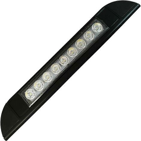 9-LED-Lichtleiste, 12 V/24 V, wasserdicht, 256 mm, für den Außenbereich an Wohnwagen/Wohnmobilen, schwarz