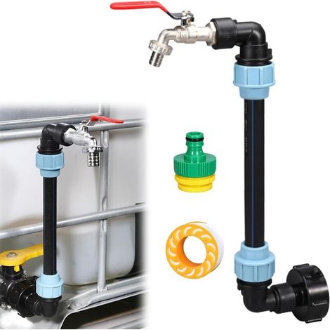 Ouylaf Robinet de cuve de récupération d'eau 3/4 pouce Laiton et PE Connecteur IBC pour arrosage rapide Étanchéité garantie (1/5)