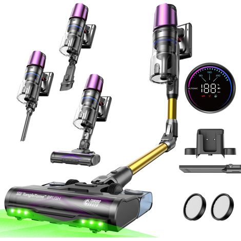 Ultenic Aspirateur balai UW20 MOPPER, 85KPA/60mins, Dual Greeneye, Grand réservoir de 1.5L, Aspiration et Lavage 2-en-1