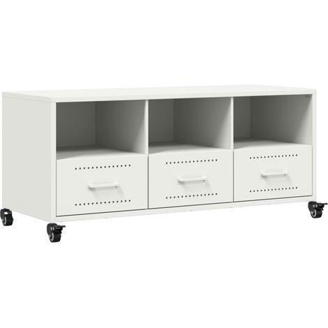 Maison Exclusive - TV-Schrank Weiß 100,5x39x43,5 cm Stahl