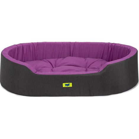 Ferplast DANDY COLOURS Ferplast Cuccia Cane e Gatto da Interno, in Cotone con Cuscino Removibile DANDY. Variante 110 - Misure: 110 x 70 x h 23 cm - Viola (1/5)