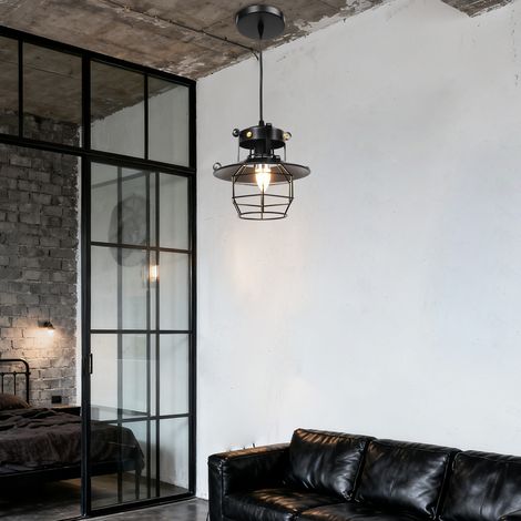 Pendelleuchte Schwarz Retro Industrie Vintage Hngelampe Deckenlampe