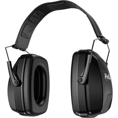Casque Anti Bruit Adult, Pliable Réglable Grand Confort, avec Une Atténuation de SNR 34dB, Coquilles Extra Plates, Serre-tête Souple-Noir (1/5)