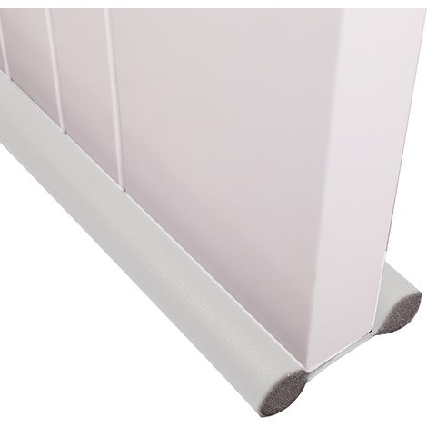 Doppelseitige, isolierende Türdichtung, 96 cm, weiß, mit maschinenwaschbarem Bezug, elastischem Rand, zugluftdicht, geräuschdämmend, dekorativ