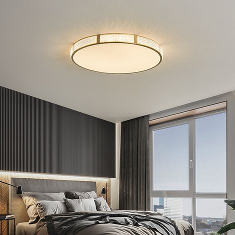 Plafonnier LED géométrique 30/40 cm – design cuivre laiton moderne nordique, éclairage intérieur décoratif