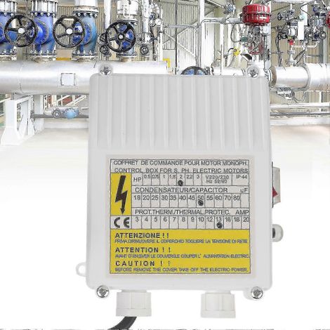 JIAJIEFANG Pumpensteuerkasten für Hauswasseransaugsysteme, EU-Stecker 220 V (1,5 kW 2 PS 80 µF 25 A)