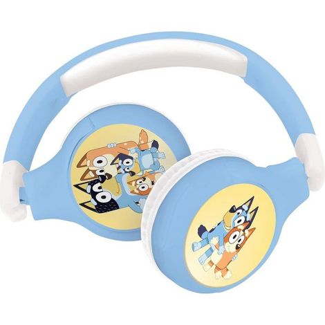 LEXIBOOK - Comfortable and foldable 2-in-1 Bluetooth and wired headphones with sound limiting, stylish design - Bluey (1/5)