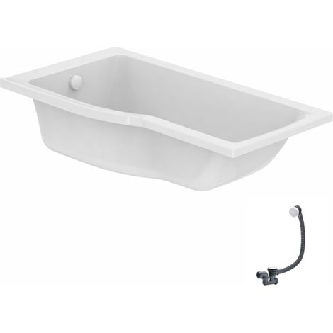 IDEAL STANDARD Cabina de bañera/ducha Connect Air, 150 x 80 cm, apertura a la izquierda, con desagüe, blanca