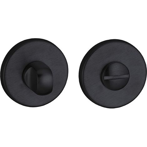 Coppia di rosette tonde Ø 50 mm con chiusura WC, nero opaco – THIRARD