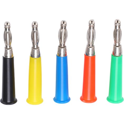 20 jeux de fiches bananes de 4 mm (0,2 pouce) soudées, de type lanterne, en alliage de zinc ABS 5 couleurs, 30 Vca - 60 Vcc (1/5)