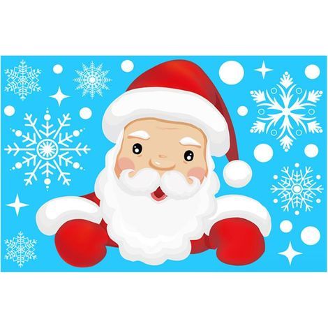 Noel Autocollants Noël Stickers Fenetre Noël Décoration DIY Autocollant Fenetre Stickers Muraux Renne Stickers Flocons de Neige Noel Autocollant Sticker Père Noël Statique Autocollants (1/4)