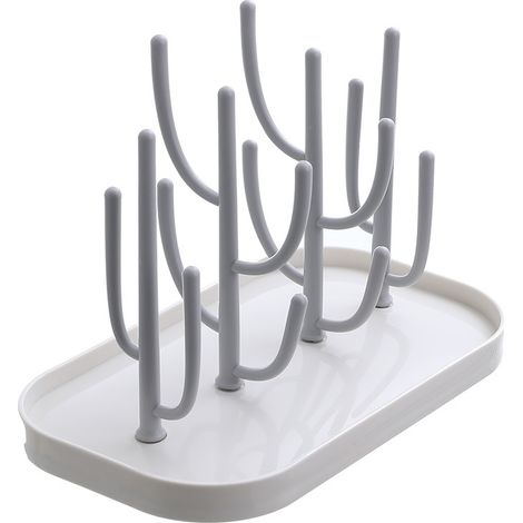 Égouttoir pour biberons – Support amovible – Gris PP –