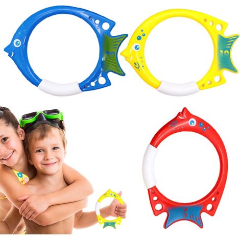 Jouets de plongée en Piscine - Anneaux de plongée en Forme de Poisson Jeux de Piscine Jouets de d'été pour colorés faciles à trouver et à saisir (1/5)