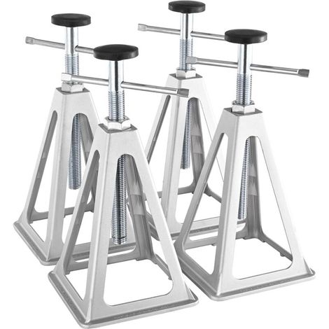 Lot de 4 Chandelles de Stabilisation pour Caravane Stabilisateur pour Camping-car Charge 2,72 T Chacun Béquille pour Caravane en Aluminium Hauteur Réglable 280-435 mm pour Mise à Niveau Remorque