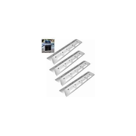 Set de 4 diffuseurs de chaleur 41 x 10 cm en acier inoxydable – Remplacement pour grils à gaz – Compatible Perfect Flame, Outback, Kenmore