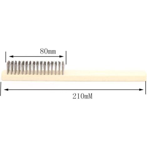 Aougo – Jeu de 6 brosses métalliques – Manche en bois – Poils en acier inoxydable – Pour enlever rouille et scories de soudure (1/3)