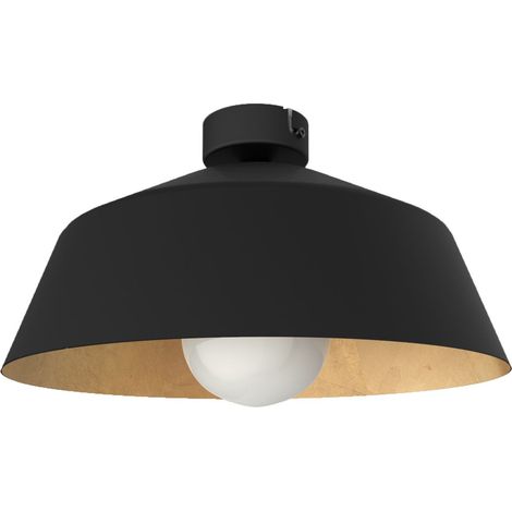LUMICOM TOKYO Plafoniera, 1xE27, max 42W, metallo, nero opaco/foglia oro, D.35cm (1/4)